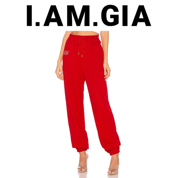 I.AM.GIA Pants - NWT I.AM.GIA Kasen Pants Joggers Red Embellished S